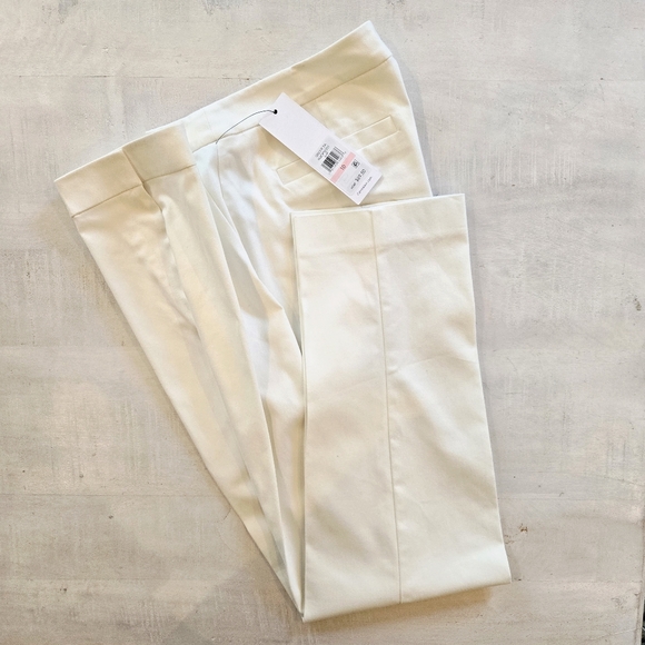 Calvin Klein White Dress Trousers, Faux Pockets Tapered Slim Leg Size 10 NWT - Picture 6 of 6